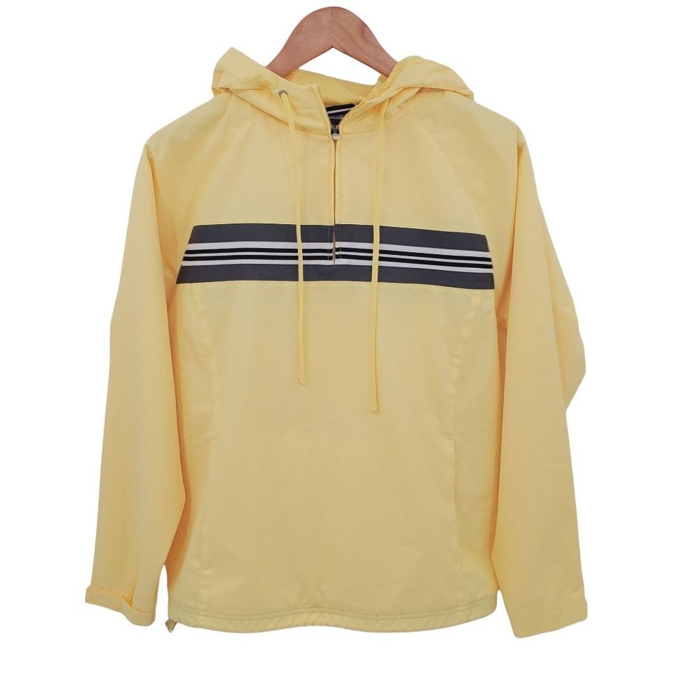 Reebok Womens Half Zip Pullover Hooded Jacket Windbreaker‎ Size Medium Yellow